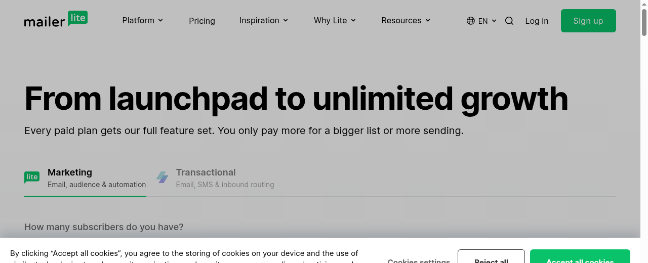 MailerLite pricing plans