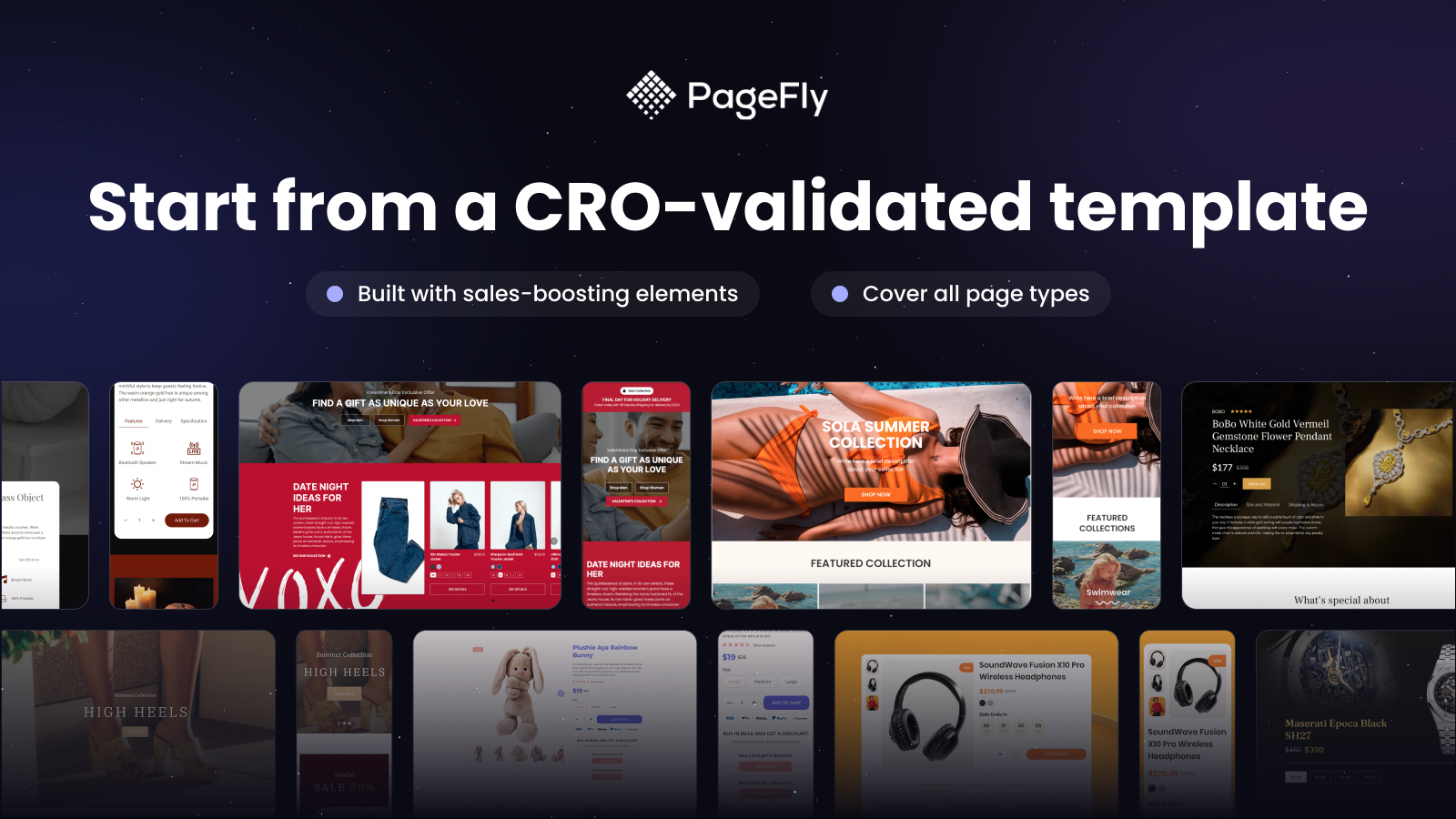 PageFly Shopify templates library