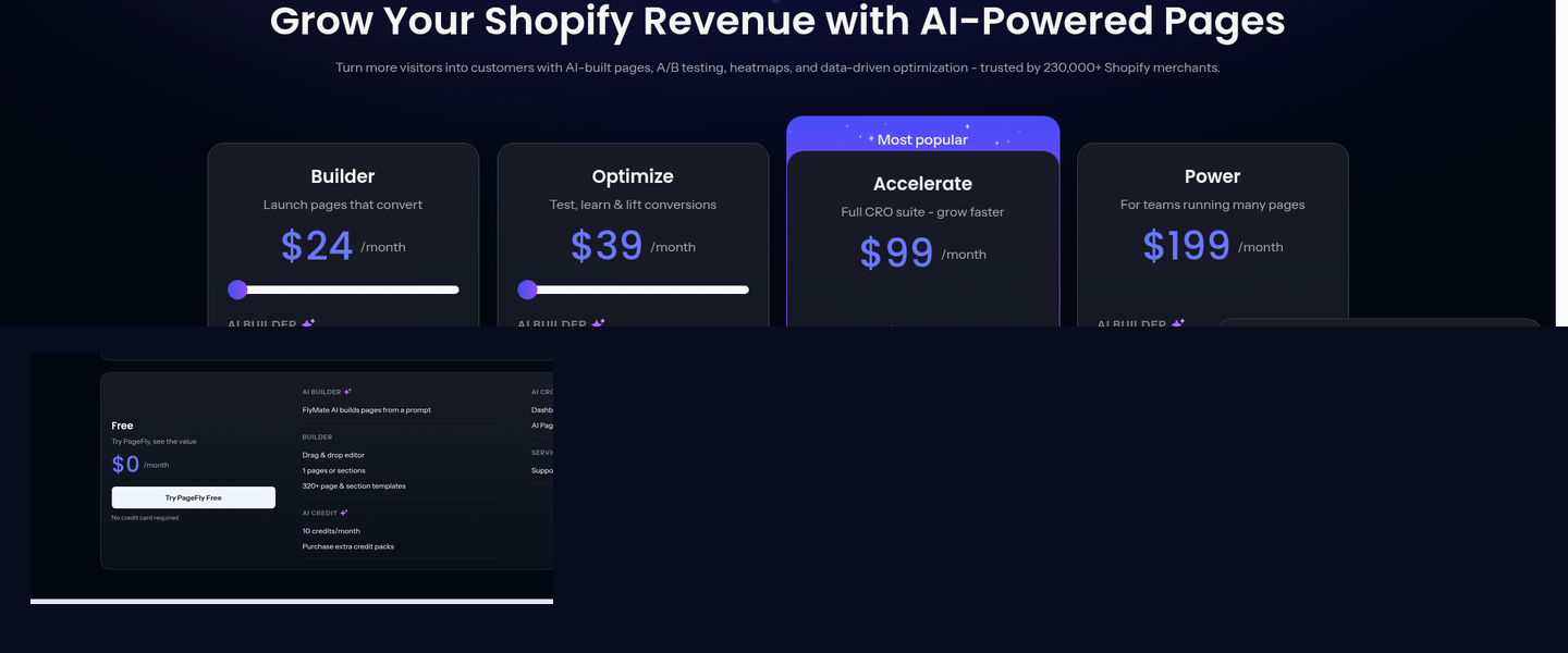PageFly pricing plans 2026