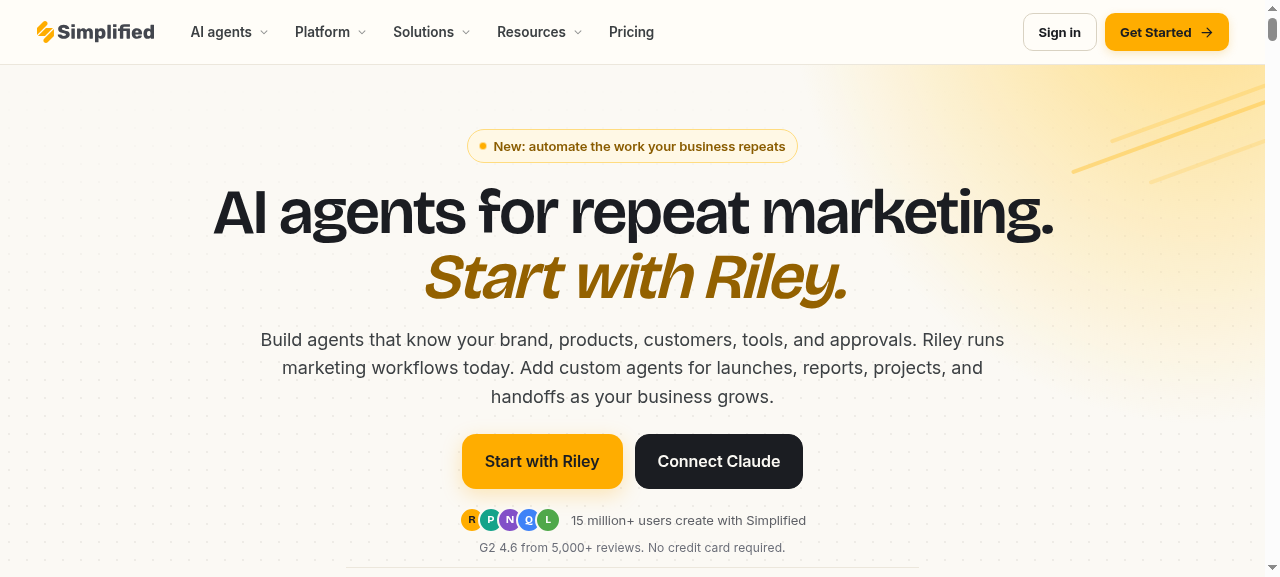 Simplified AI agents for repeat marketing